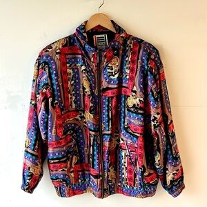 Vintage Silk Equestrian Print Jacket